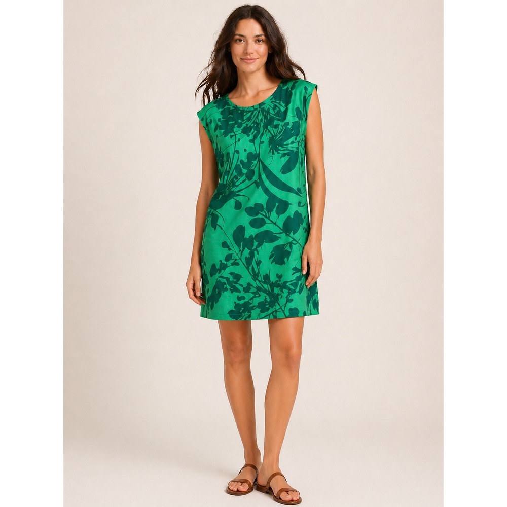 Old Navy Womens Tropical Botanical‎ Leaf Print Shift Dress Green Medium Summer